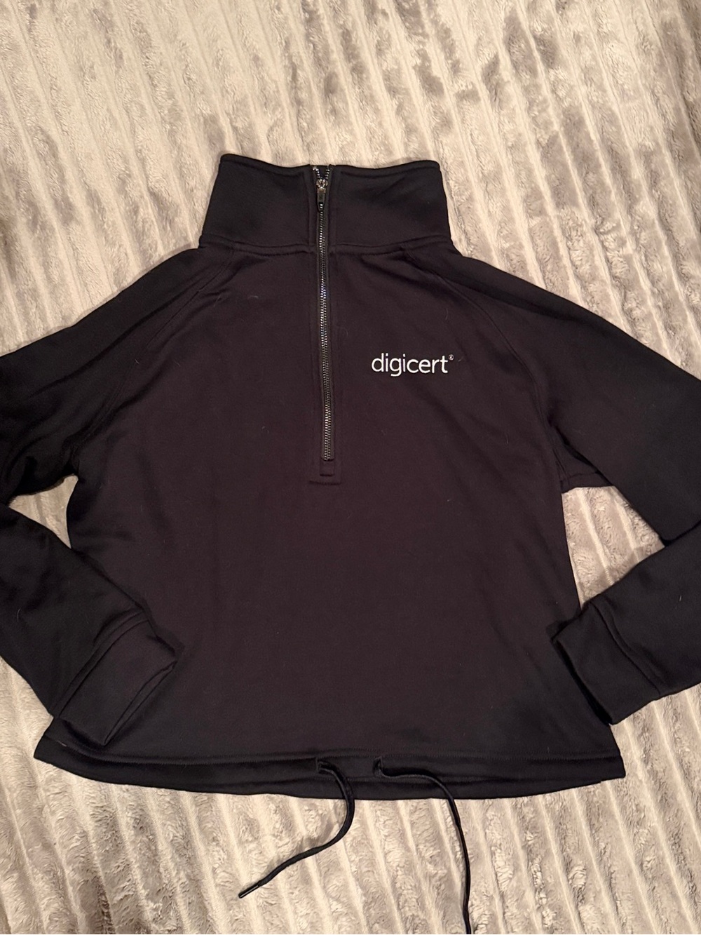 Spyder Black Mockneck‎ Quarter Zip Jacket with Contrast Logo